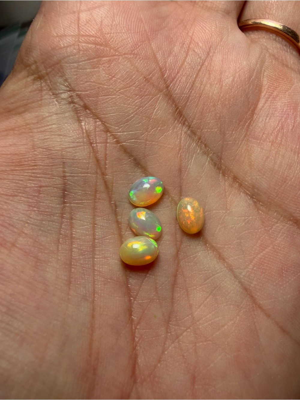 Natural Ethiopian Opal Cabochon Set For Ring Or Earrings (Small)